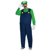 Disguise Mens Super Mario Bros. Deluxe Luigi Costume - Size Medium